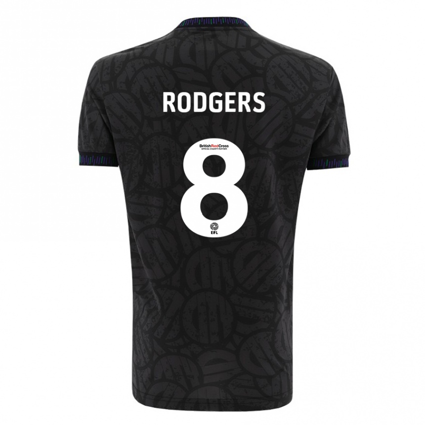キッズフットボールエイミー・ロジャース#8黒アウェイシャツ2023/24ジャージーユニフォーム