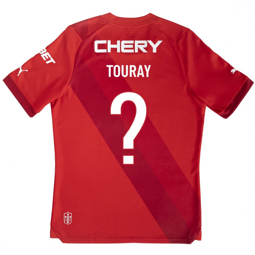 キッズフットボールウスマン・トゥーレイ#0赤アウェイシャツ2023/24ジャージーユニフォーム