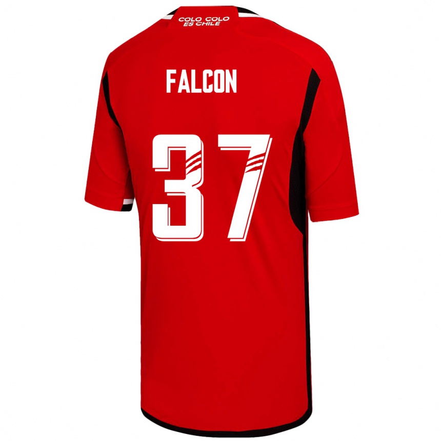 キッズフットボールマクシミリアーノ・ファルコン#37赤アウェイシャツ2023/24ジャージーユニフォーム