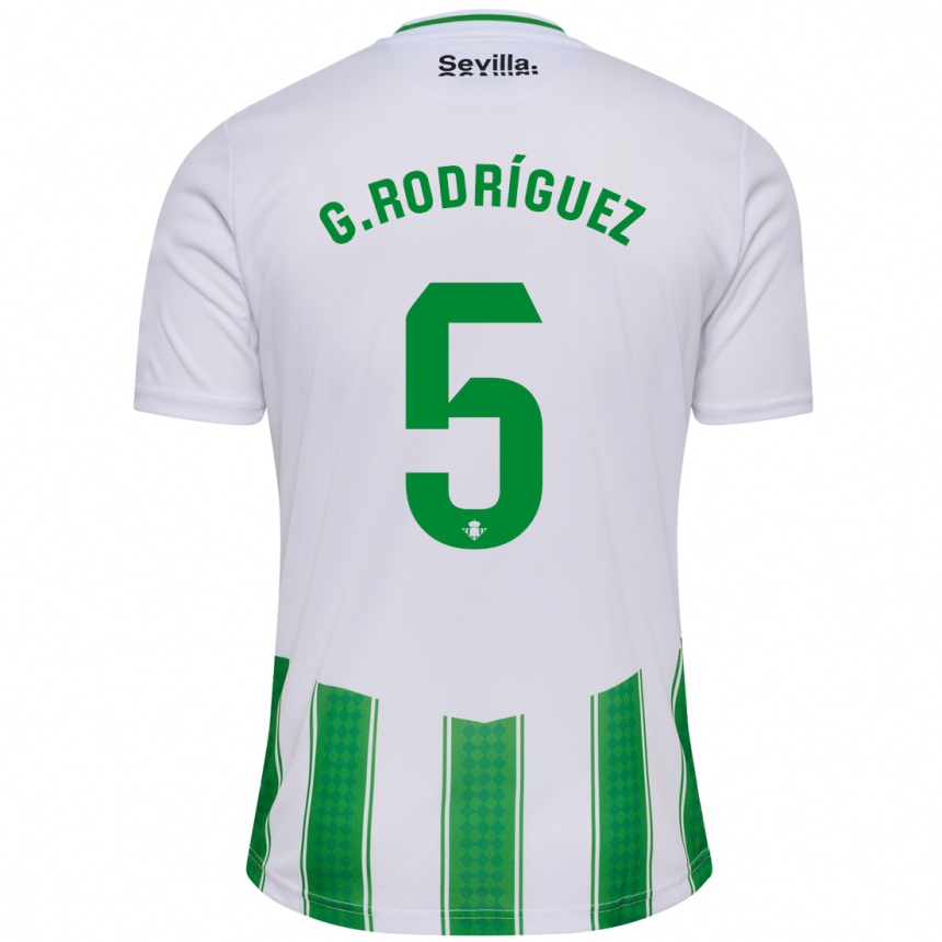 メンズフットボールギド・ロドリゲス#5白ホームシャツ2023/24ジャージーユニフォーム