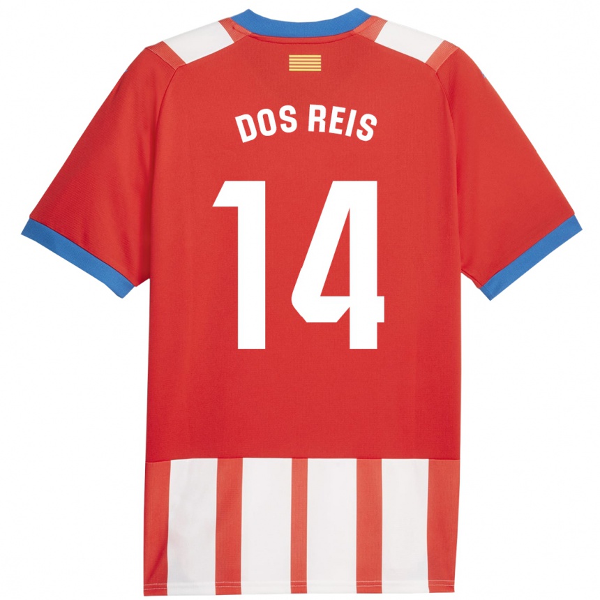 メンズフットボールレオ・ドス・レイス#14赤白ホームシャツ2023/24ジャージーユニフォーム