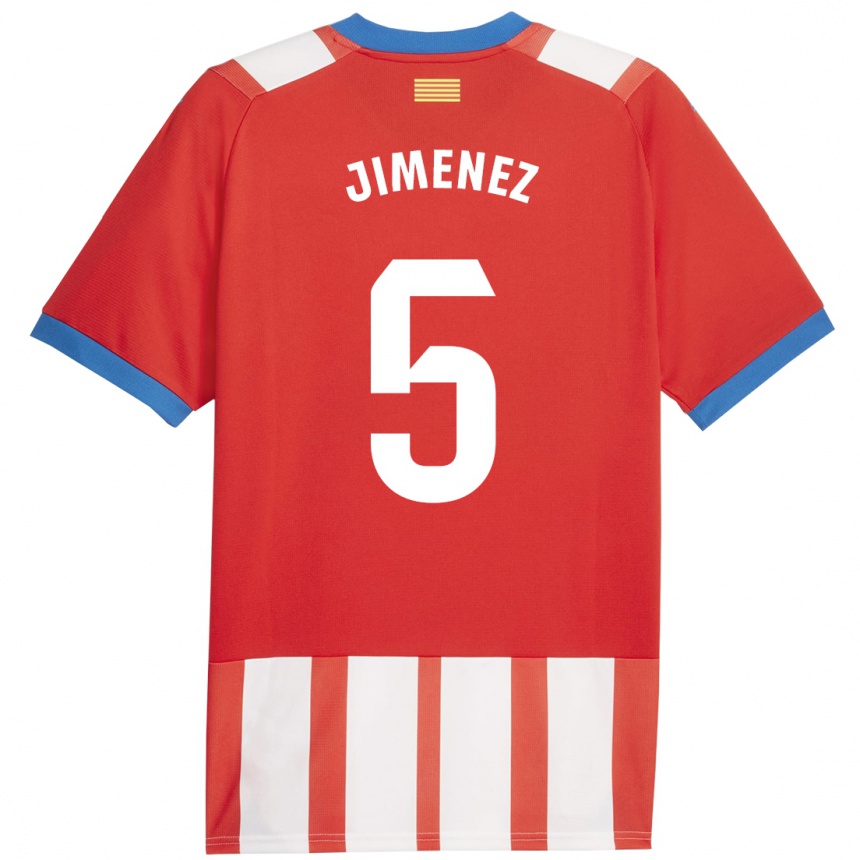 メンズフットボールアンジェラ・ヒメネス#5赤白ホームシャツ2023/24ジャージーユニフォーム