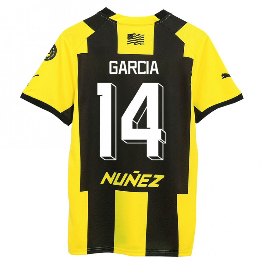メンズフットボールダミアン・ガルシア#14黄 黒ホームシャツ2023/24ジャージーユニフォーム