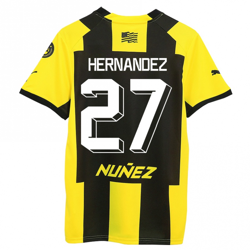 メンズフットボールリュカ・エルナンデス #27黄 黒ホームシャツ2023/24ジャージーユニフォーム