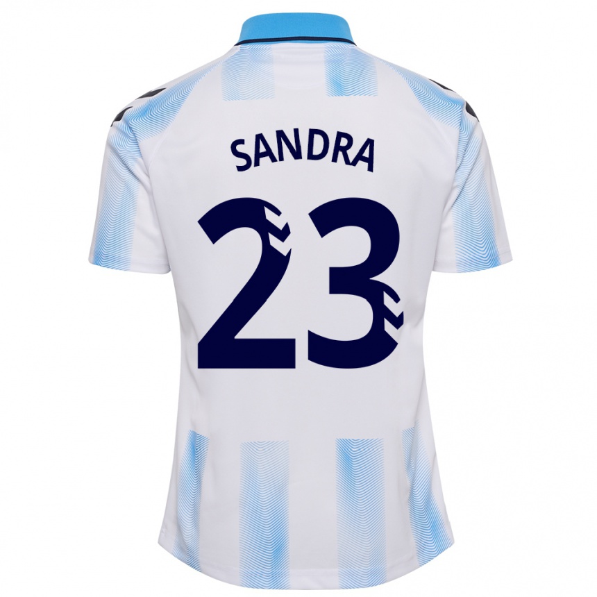 メンズフットボールサンドラ#23白青ホームシャツ2023/24ジャージーユニフォーム