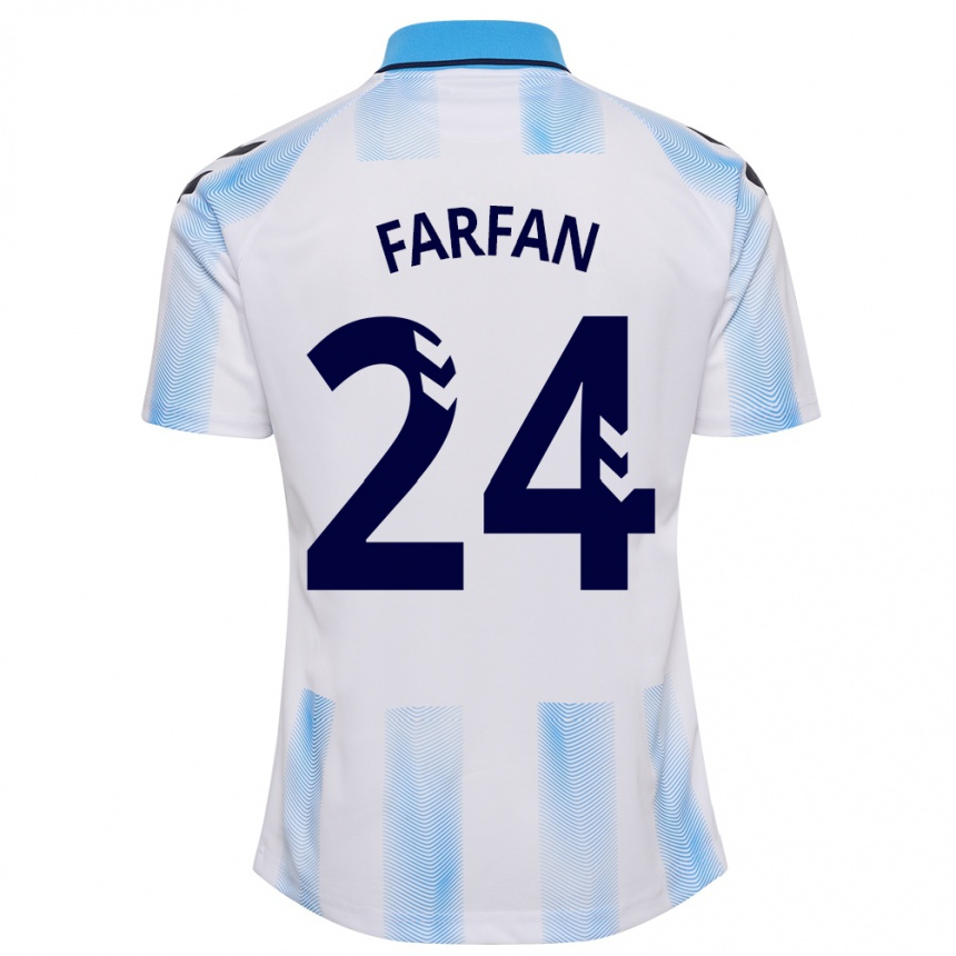 メンズフットボールマリア・ファルファン#24白青ホームシャツ2023/24ジャージーユニフォーム