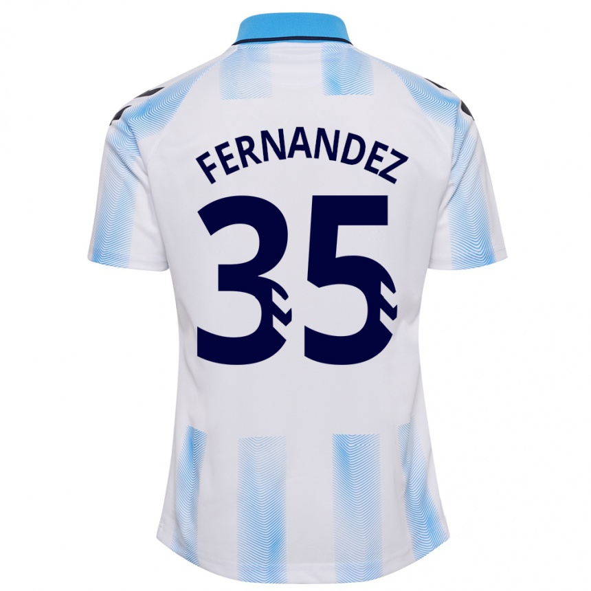 メンズフットボールイネス・フェルナンデス#35白青ホームシャツ2023/24ジャージーユニフォーム
