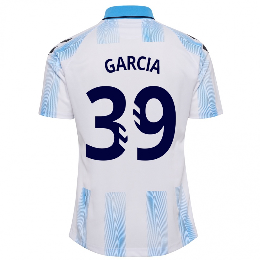 メンズフットボールクラウディア・ガルシア#39白青ホームシャツ2023/24ジャージーユニフォーム