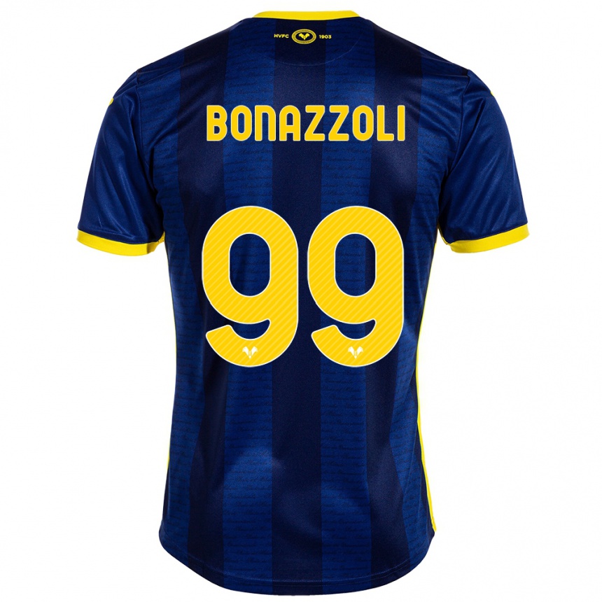 メンズフットボールフェデリコ・ボナッツォーリ#99ネイビーホームシャツ2023/24ジャージーユニフォーム