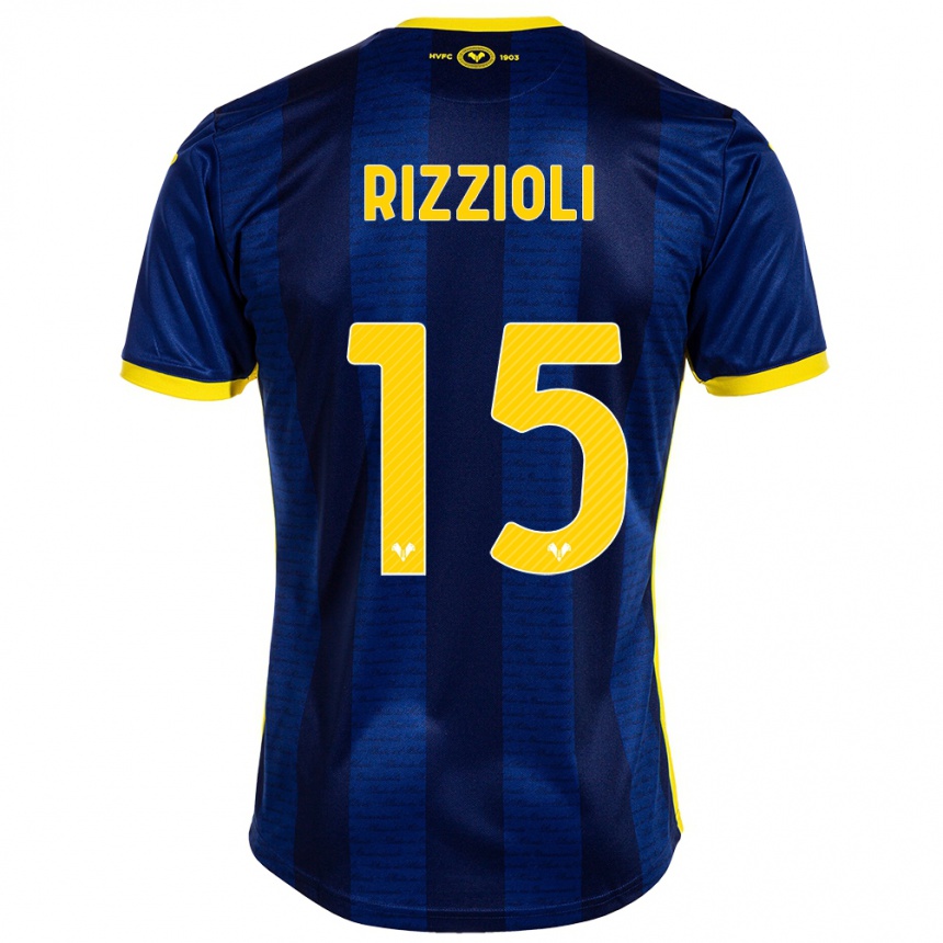 メンズフットボールガイア・リッツィオーリ#15ネイビーホームシャツ2023/24ジャージーユニフォーム
