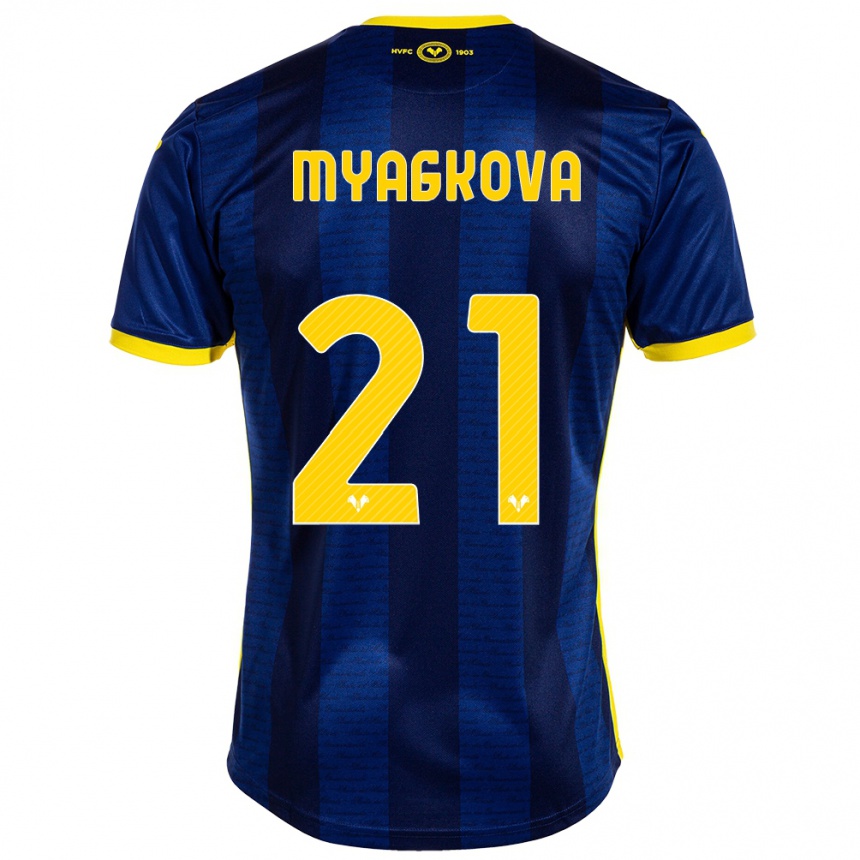メンズフットボールアリーナ・ミャグコワ#21ネイビーホームシャツ2023/24ジャージーユニフォーム