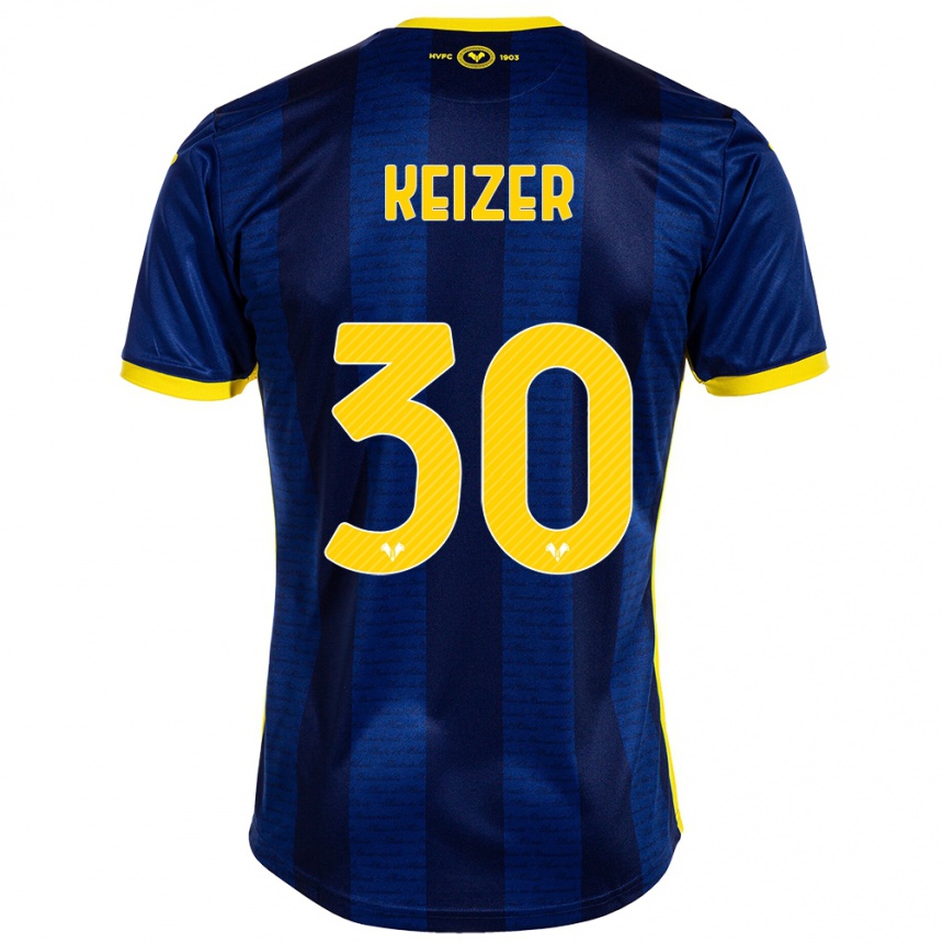 メンズフットボールファニー・カイザー#30ネイビーホームシャツ2023/24ジャージーユニフォーム