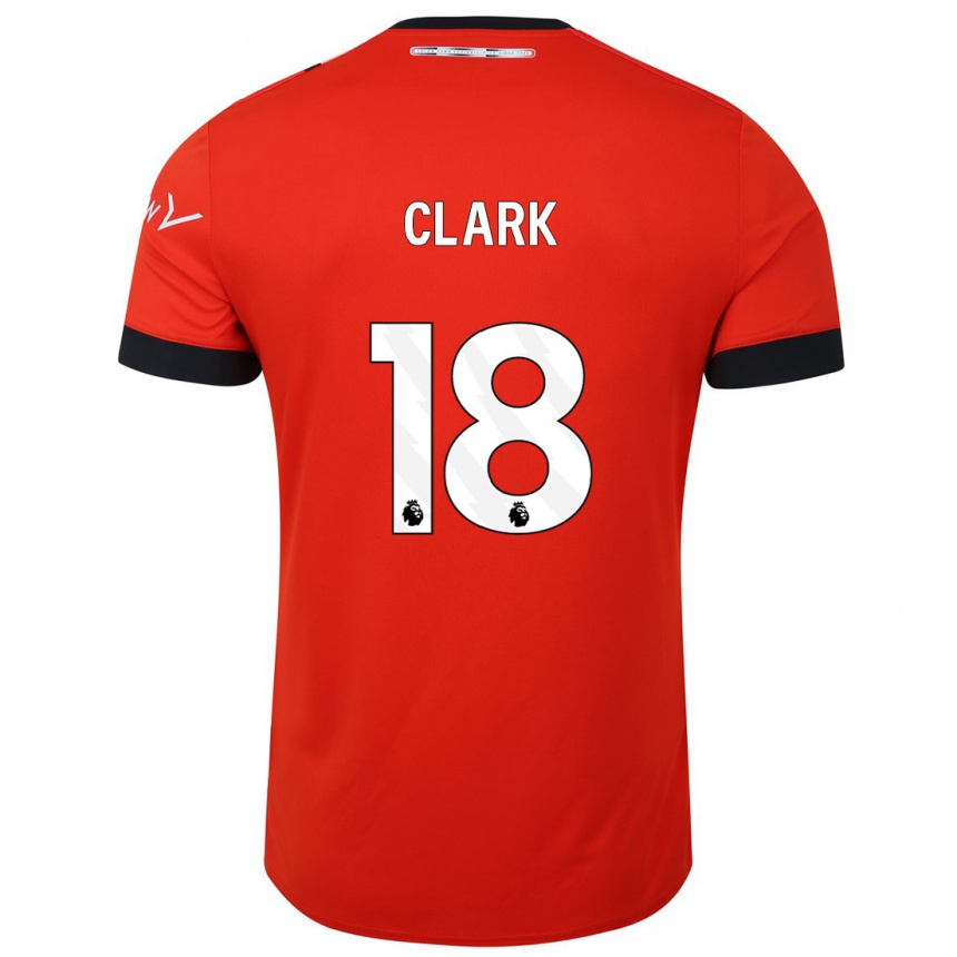 メンズフットボールジョーダン・クラーク#18赤ホームシャツ2023/24ジャージーユニフォーム