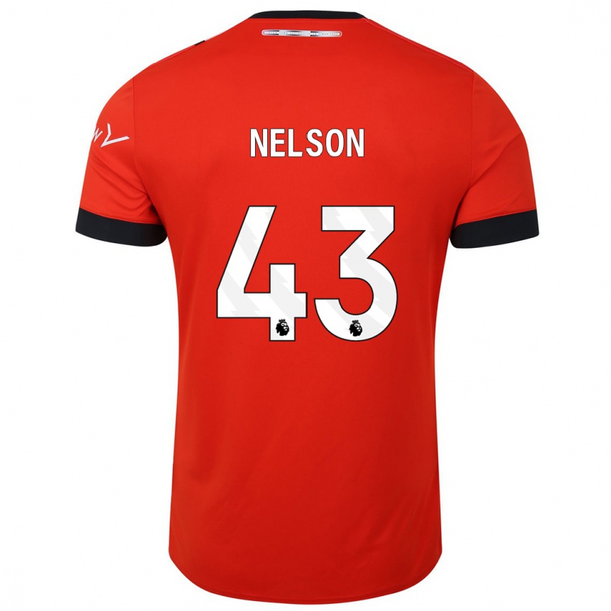 メンズフットボールザック・ネルソン#43赤ホームシャツ2023/24ジャージーユニフォーム