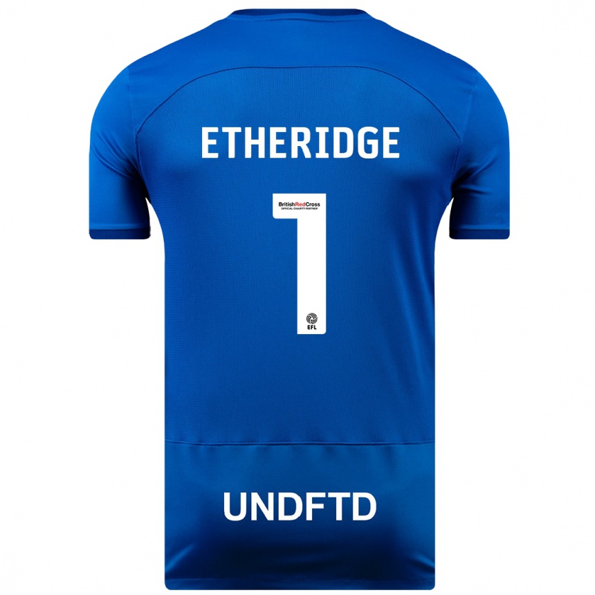 メンズフットボールニール・エザリッジ#1青ホームシャツ2023/24ジャージーユニフォーム