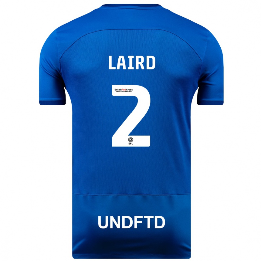 メンズフットボールイーサン・レアード#2青ホームシャツ2023/24ジャージーユニフォーム