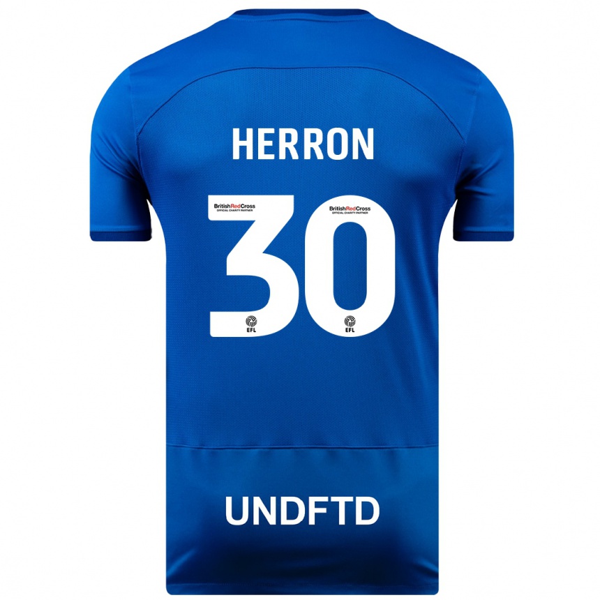 メンズフットボールネーヴェ・グレース・ヘロン#30青ホームシャツ2023/24ジャージーユニフォーム