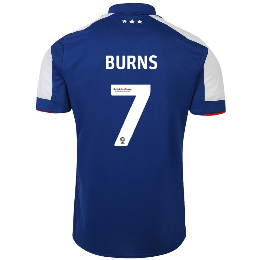 メンズフットボールウェス・バーンズ#7青ホームシャツ2023/24ジャージーユニフォーム
