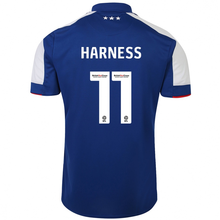 メンズフットボールマーカス・ハーネス#11青ホームシャツ2023/24ジャージーユニフォーム