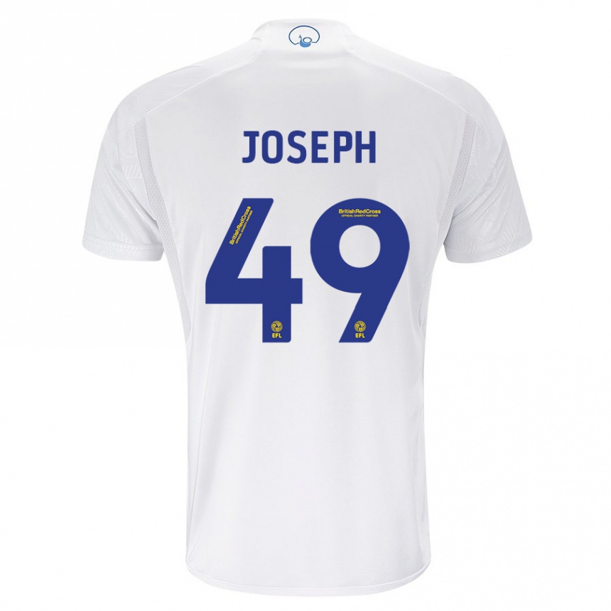 メンズフットボールマテオ・ジョゼフ#49白ホームシャツ2023/24ジャージーユニフォーム