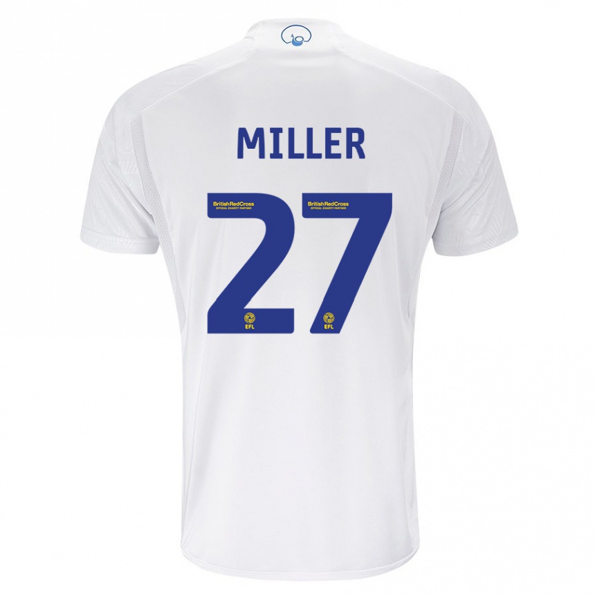 メンズフットボールアマリ・ミラー#27白ホームシャツ2023/24ジャージーユニフォーム