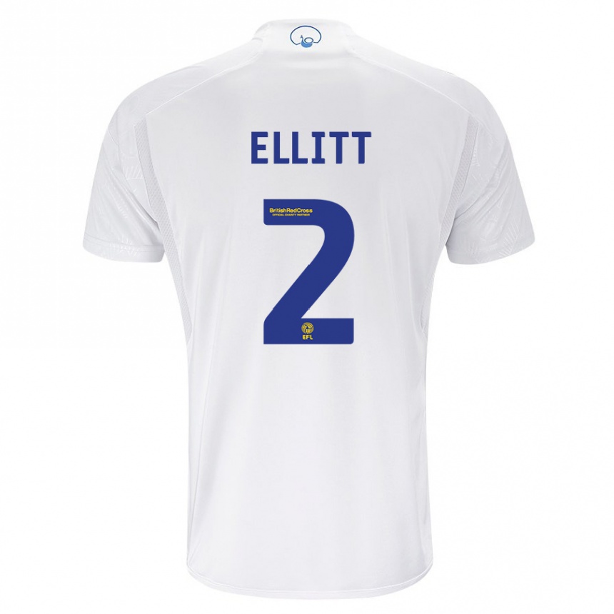 メンズフットボールイジー・エリット#2白ホームシャツ2023/24ジャージーユニフォーム