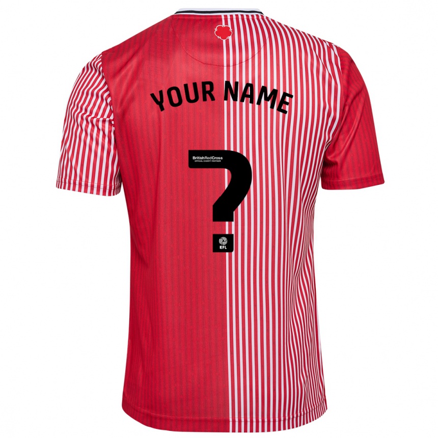 メンズフットボールあなたの名前#0赤ホームシャツ2023/24ジャージーユニフォーム