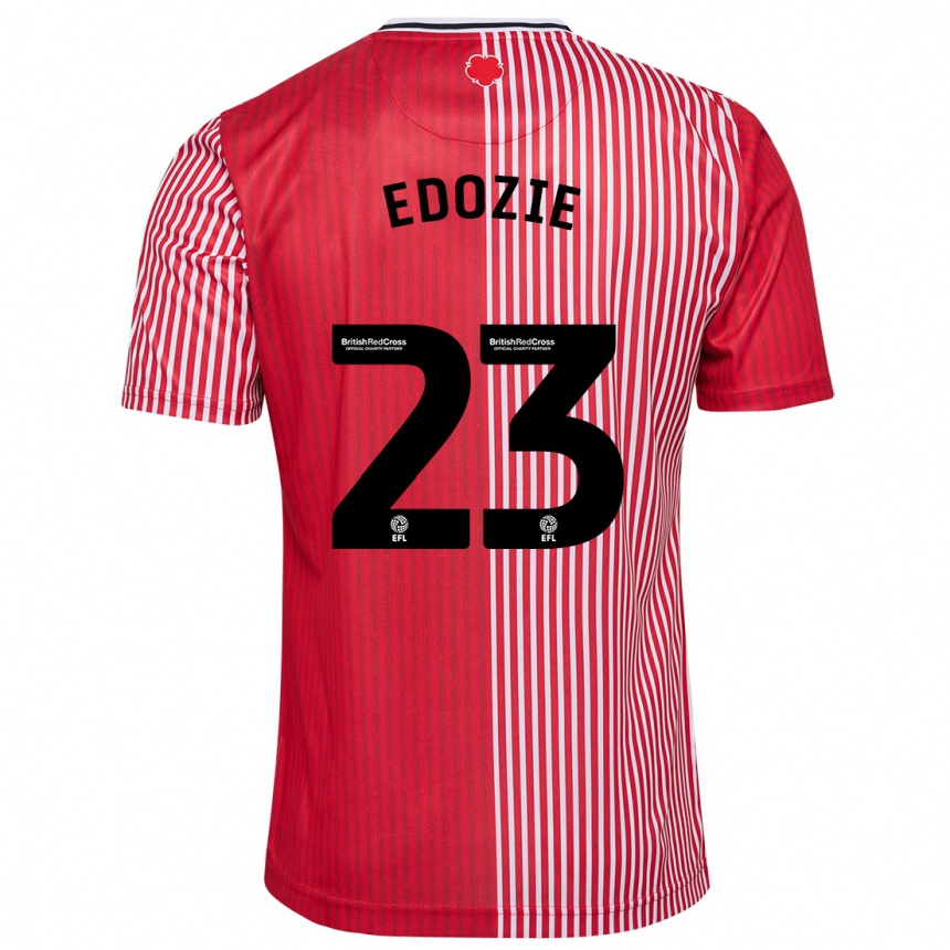 メンズフットボールサミュエル・エドジー#23赤ホームシャツ2023/24ジャージーユニフォーム