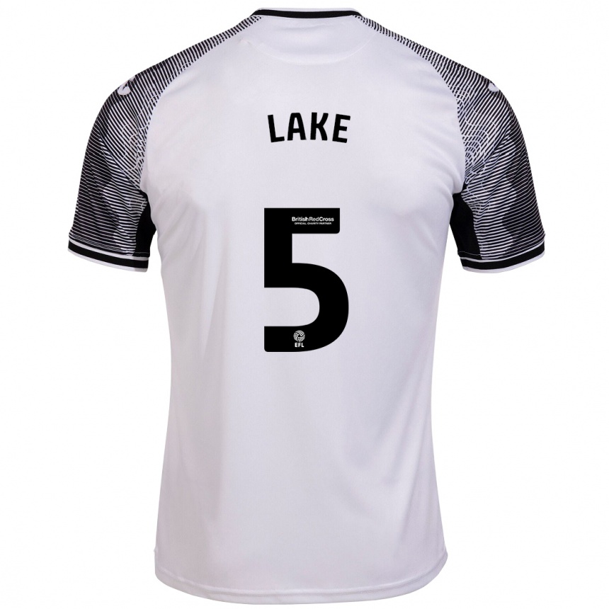 メンズフットボールエリー・レイク#5白ホームシャツ2023/24ジャージーユニフォーム