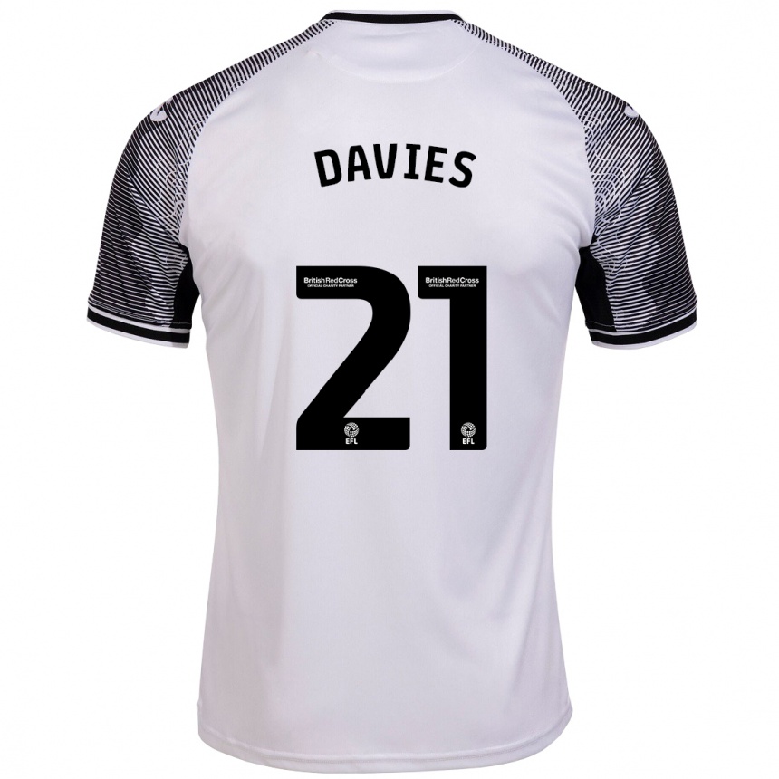 メンズフットボールローラ・デイヴィス#21白ホームシャツ2023/24ジャージーユニフォーム