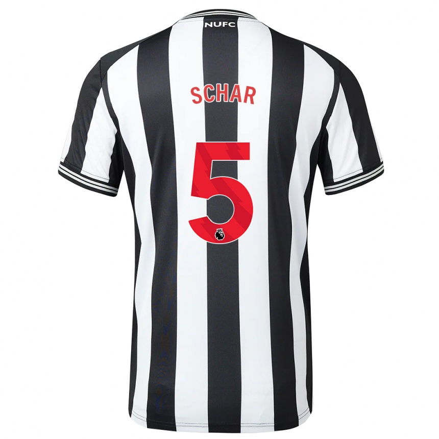 メンズフットボールファビアン・シェア#5黒、白ホームシャツ2023/24ジャージーユニフォーム