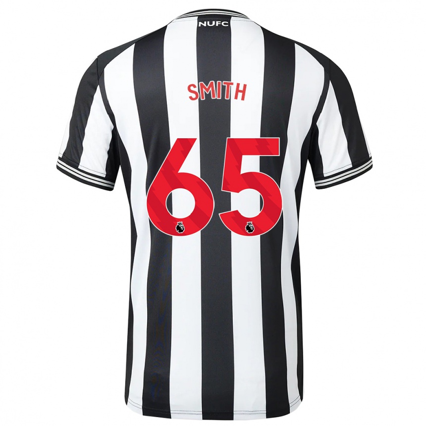 メンズフットボールジュード・スミス#65黒、白ホームシャツ2023/24ジャージーユニフォーム