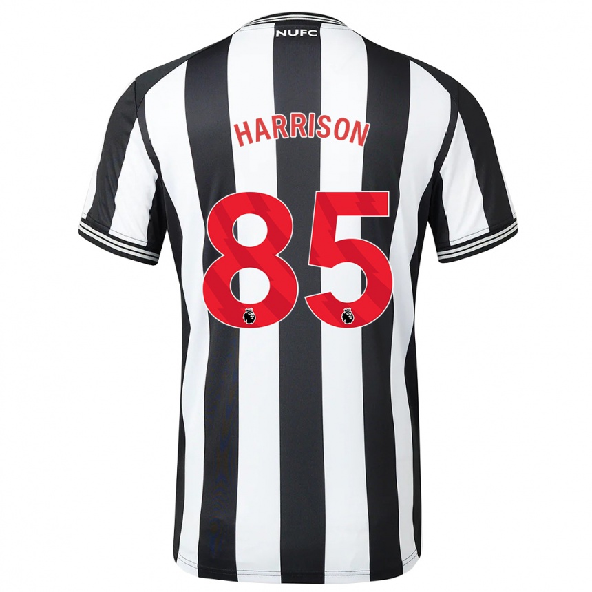 メンズフットボールアダム・ハリソン#85黒、白ホームシャツ2023/24ジャージーユニフォーム