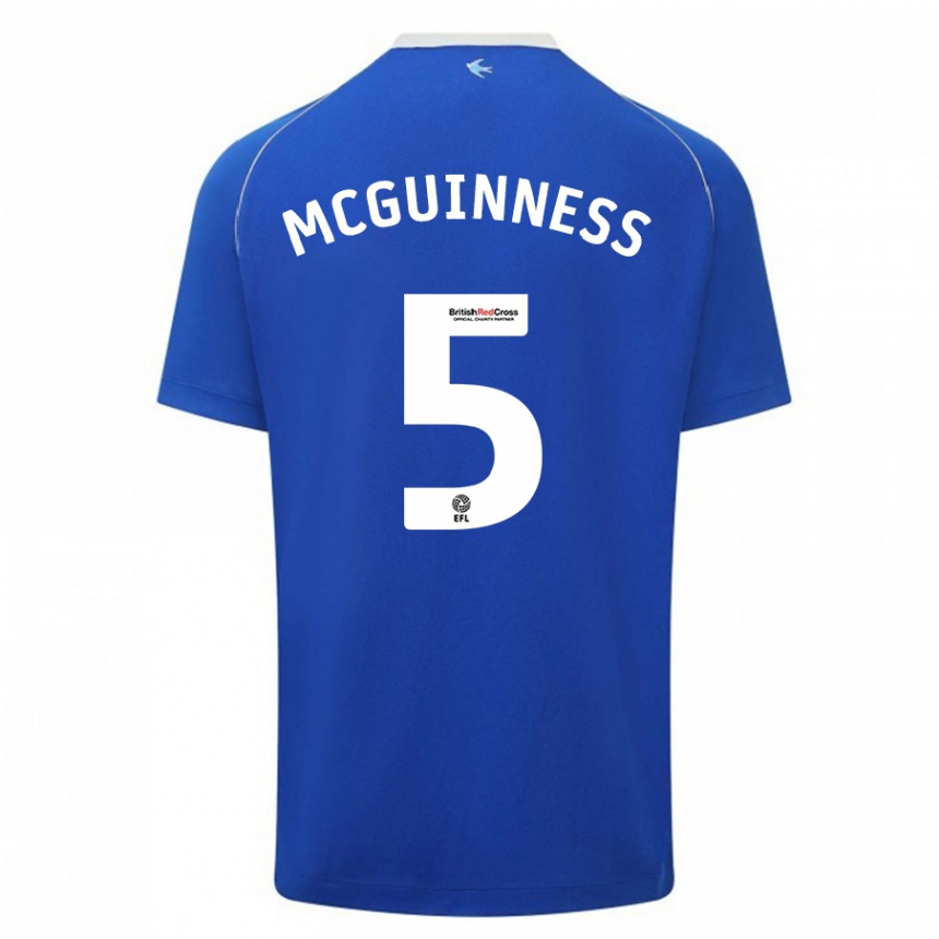 メンズフットボールマーク・マクギネス#5青ホームシャツ2023/24ジャージーユニフォーム