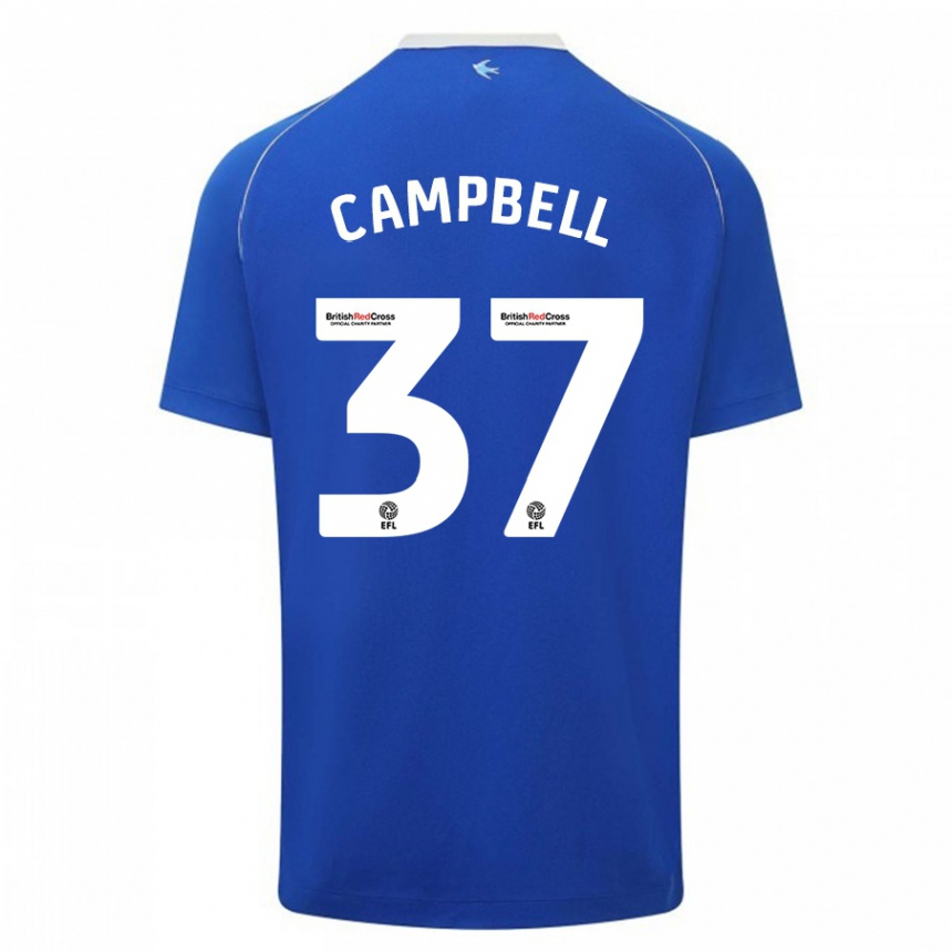 メンズフットボールヴォンタイ・デイリー＝キャンベル#37青ホームシャツ2023/24ジャージーユニフォーム