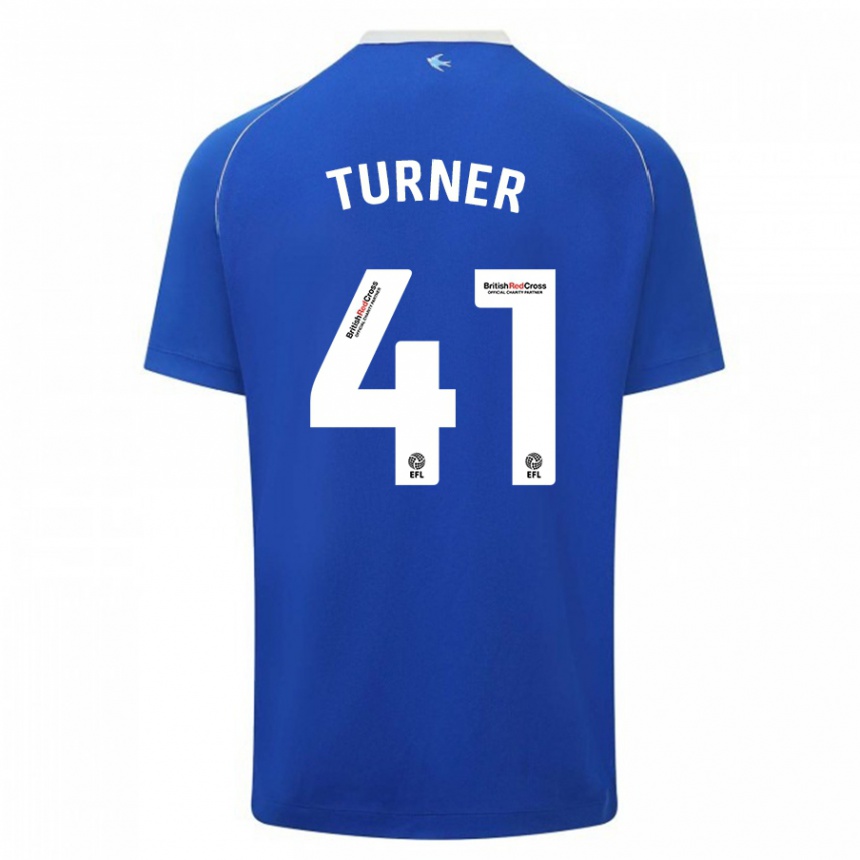 メンズフットボールマット・ターナー#41青ホームシャツ2023/24ジャージーユニフォーム