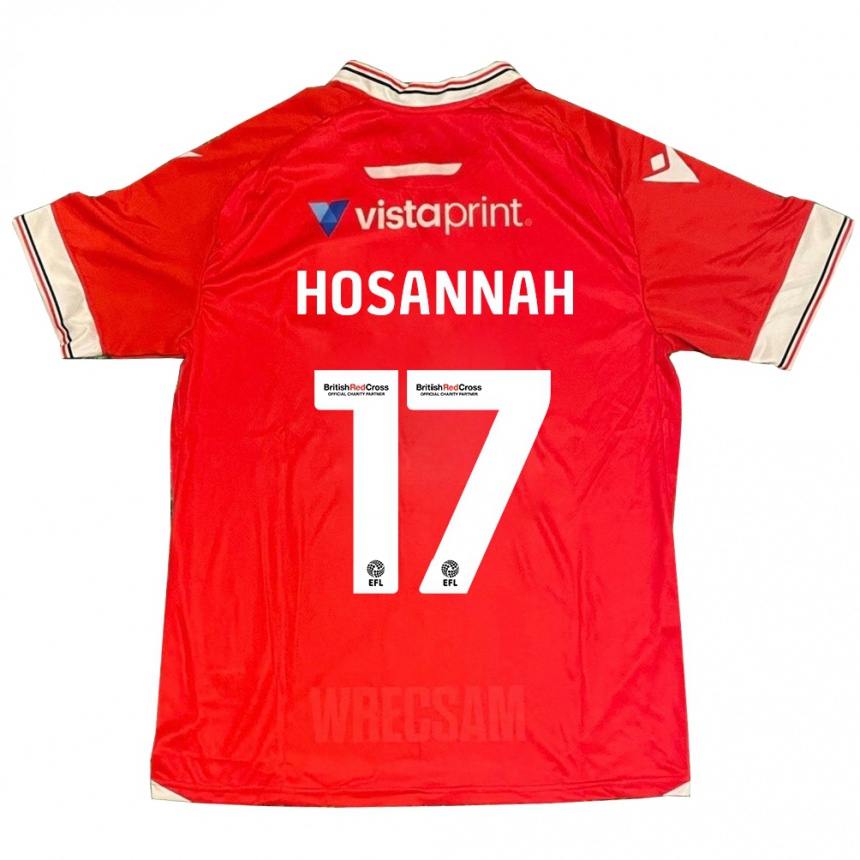 メンズフットボールブライス・ホザンナ#17赤ホームシャツ2023/24ジャージーユニフォーム