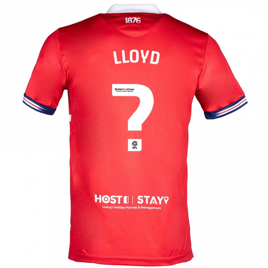 メンズフットボールオリバー・ロイド#0赤ホームシャツ2023/24ジャージーユニフォーム