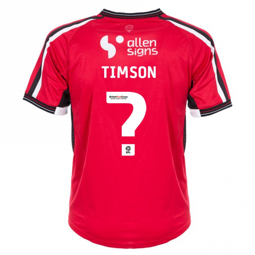 メンズフットボールラナ・タイムソン#0赤ホームシャツ2023/24ジャージーユニフォーム