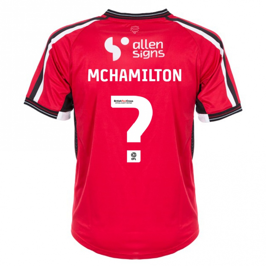 メンズフットボールトニ・マクハミルトン#0赤ホームシャツ2023/24ジャージーユニフォーム