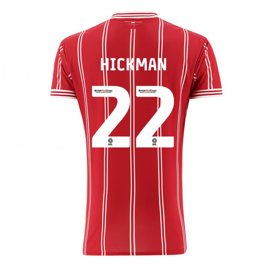 メンズフットボールテイラー・ガードナー・ヒックマン#22赤ホームシャツ2023/24ジャージーユニフォーム
