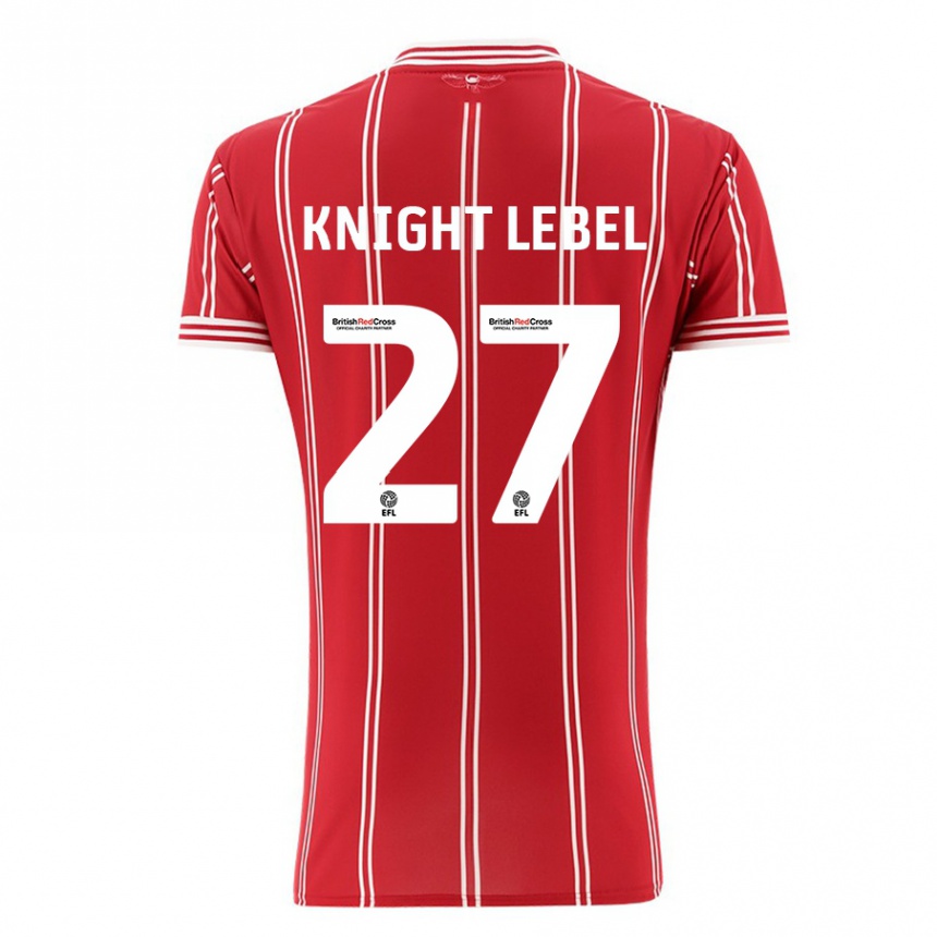 メンズフットボールジェイミー・ナイト・ルベル#27赤ホームシャツ2023/24ジャージーユニフォーム