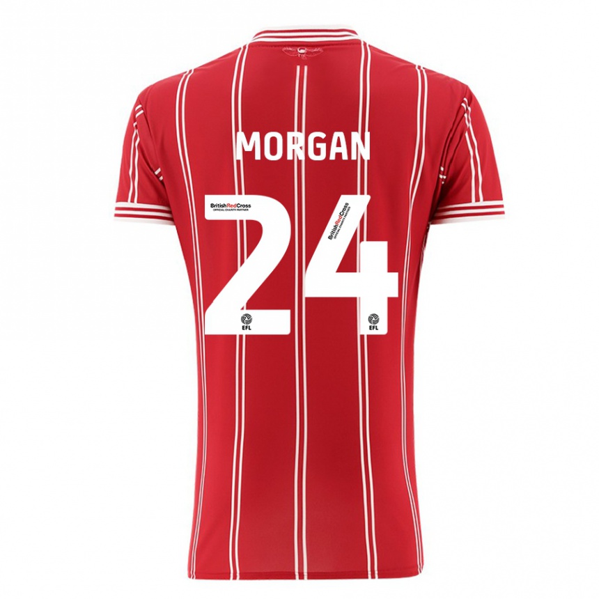 メンズフットボールフィオン・アリス・モーガン#24赤ホームシャツ2023/24ジャージーユニフォーム