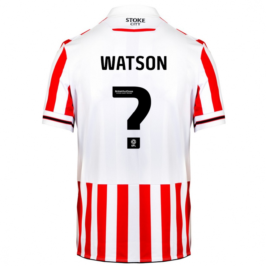 メンズフットボールアダム・ワトソン#0赤白ホームシャツ2023/24ジャージーユニフォーム