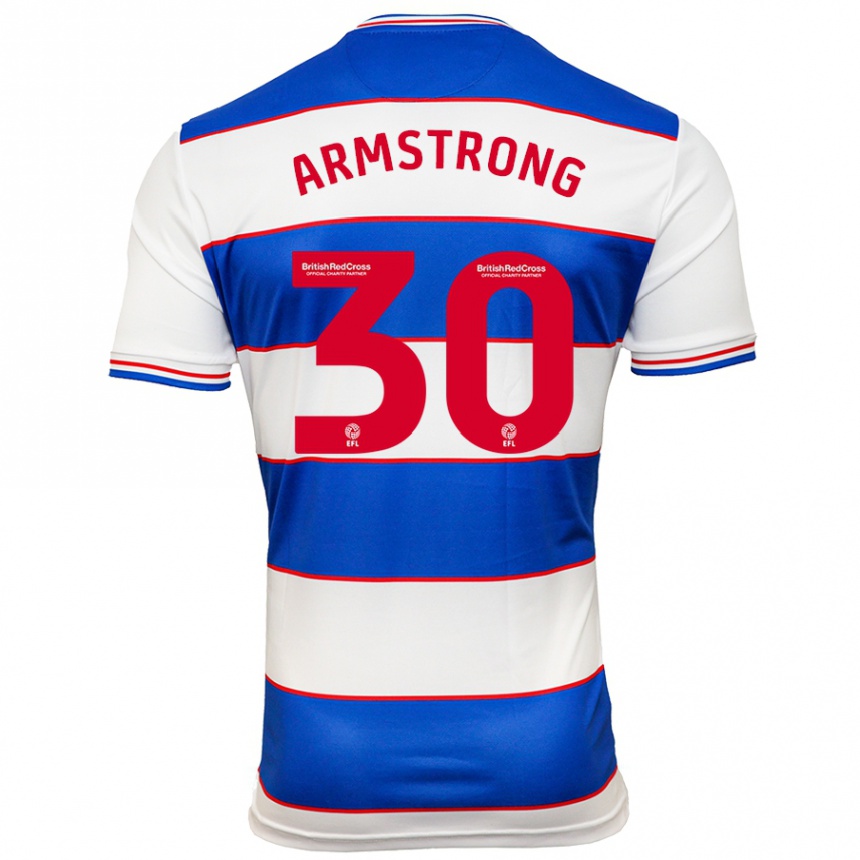 メンズフットボールシンクレア・アームストロング#30白青ホームシャツ2023/24ジャージーユニフォーム