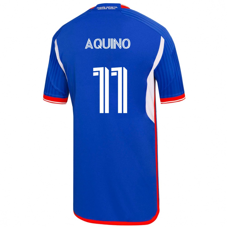 メンズフットボールイセル・アキノ#11青ホームシャツ2023/24ジャージーユニフォーム