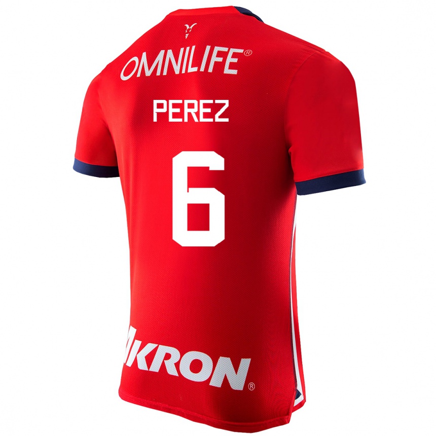 メンズフットボールパベル・ペレス#6赤ホームシャツ2023/24ジャージーユニフォーム