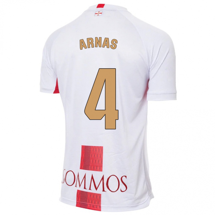 メンズフットボールアイリス・アーナス#4白アウェイシャツ2023/24ジャージーユニフォーム