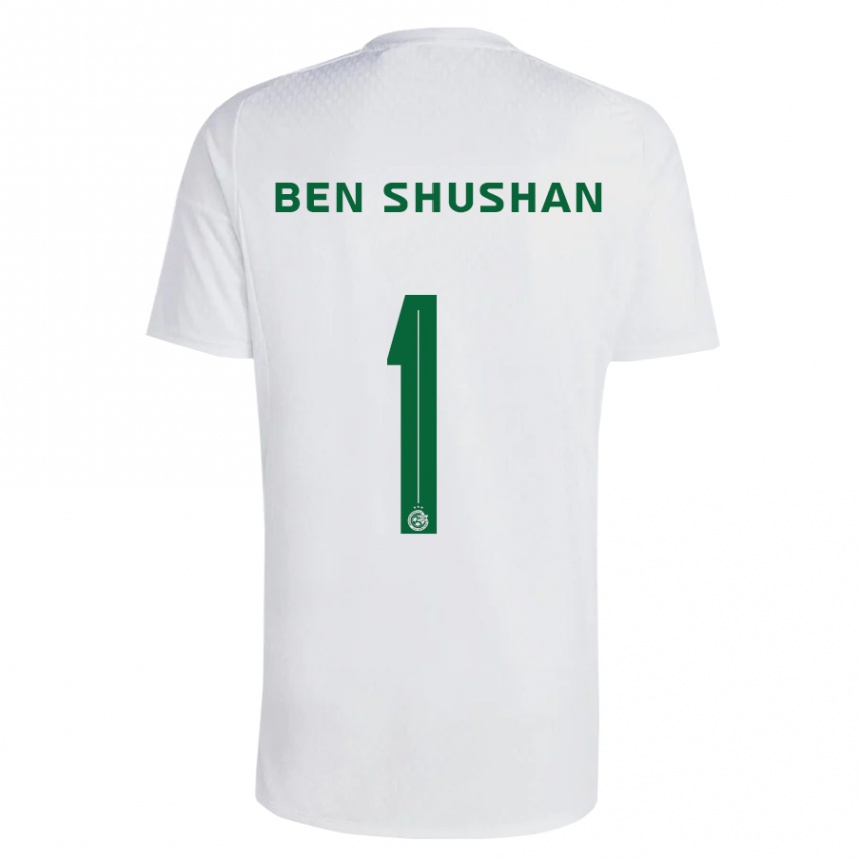 メンズフットボールオリ・ベン・シュシャン#1緑青アウェイシャツ2023/24ジャージーユニフォーム