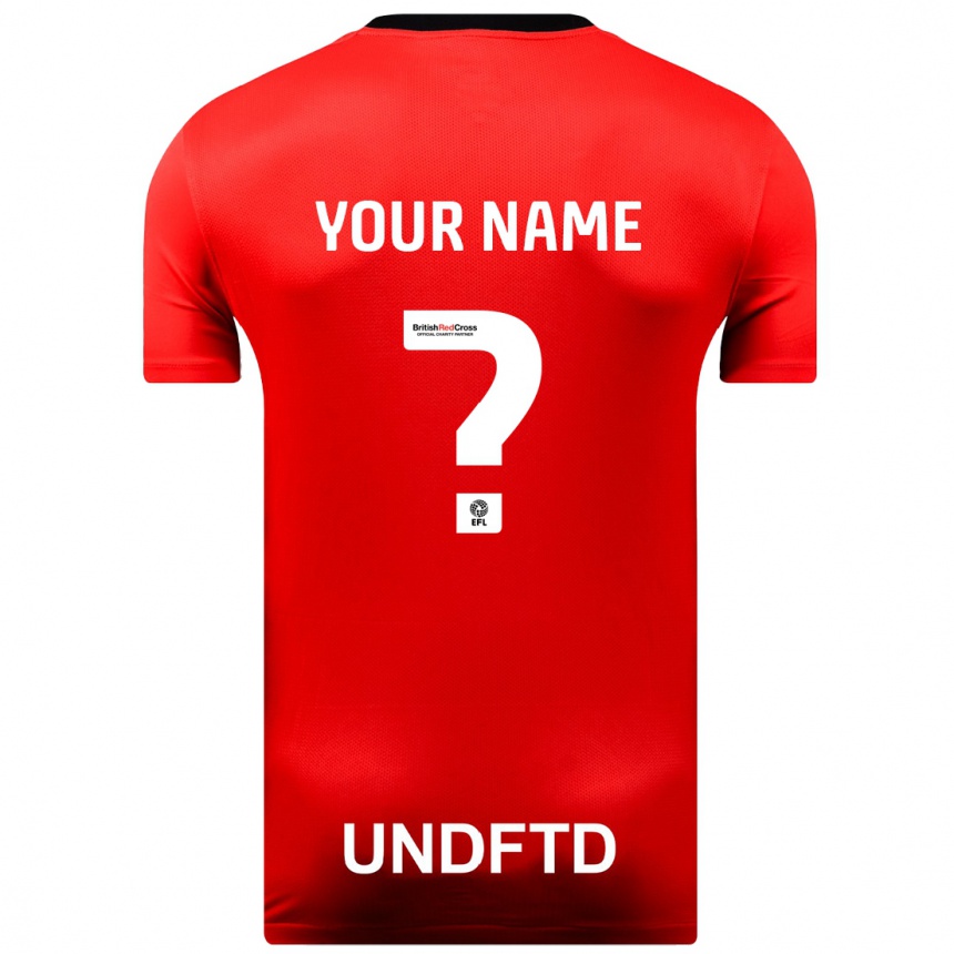 メンズフットボールあなたの名前#0赤アウェイシャツ2023/24ジャージーユニフォーム